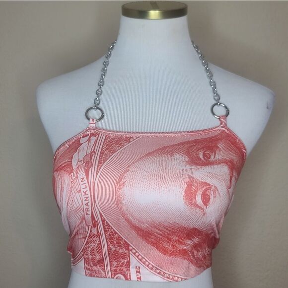 NWOT Money Silver Chain Halter - Picture 1 of 2